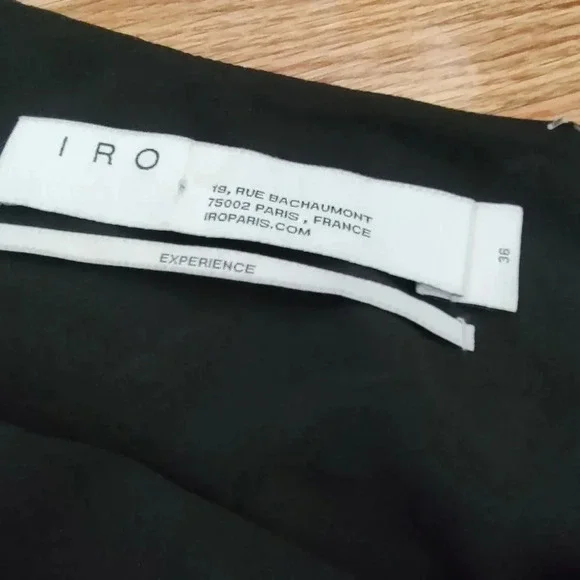 IRO Akubra One-Shoulder Abstract Printed Black Mini Dress Sz 36 - Picture 6 of 10